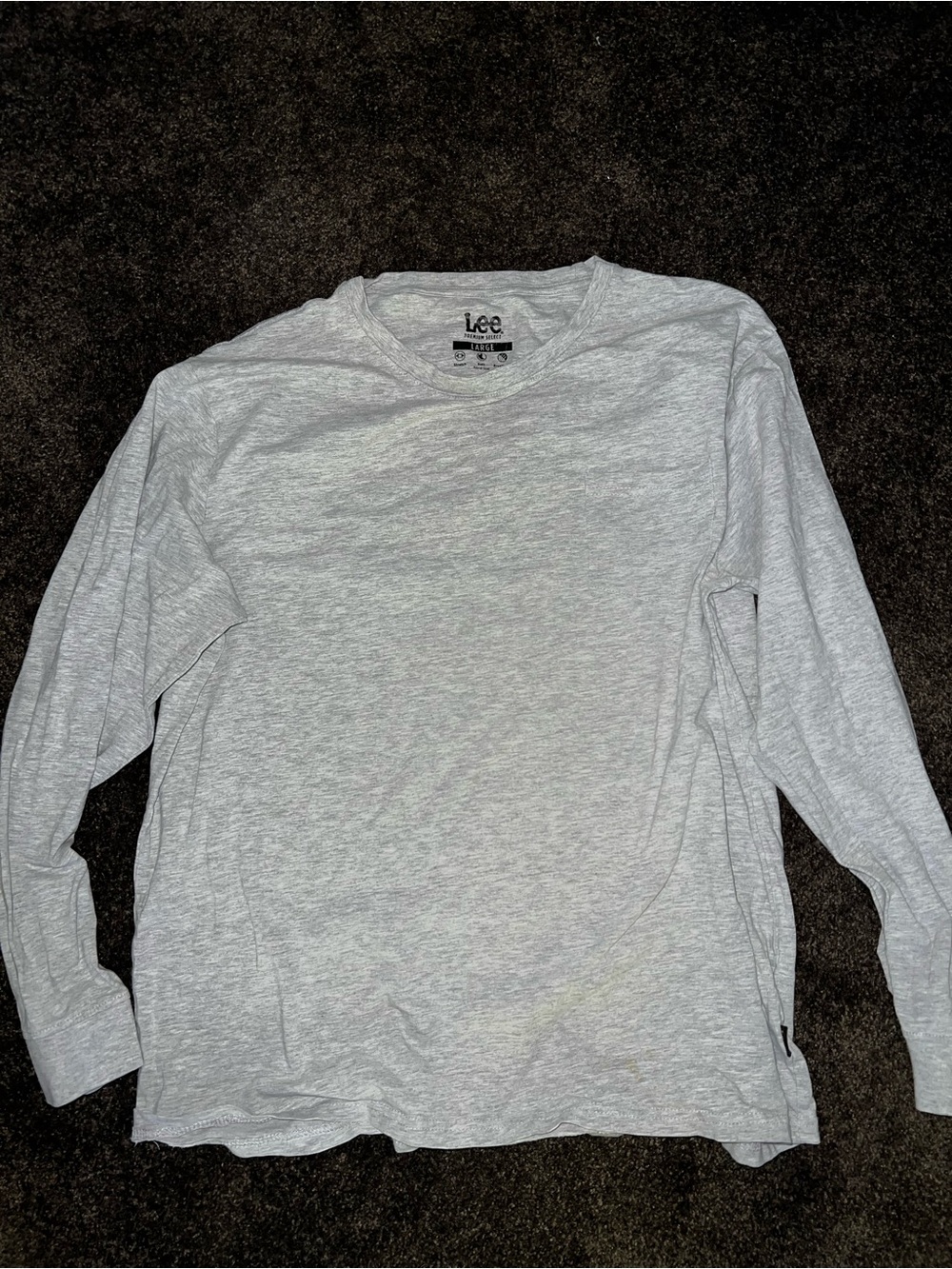 Lee Light Gray Men's Long Sleeve Crewneck Shirt